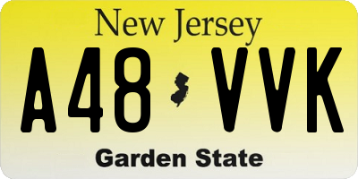 NJ license plate A48VVK