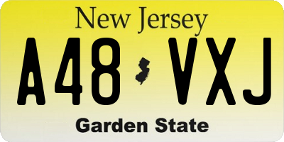 NJ license plate A48VXJ