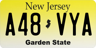 NJ license plate A48VYA