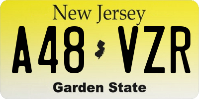 NJ license plate A48VZR