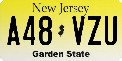 NJ license plate A48VZU