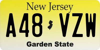 NJ license plate A48VZW