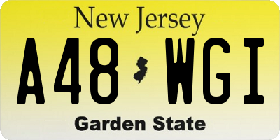 NJ license plate A48WGI