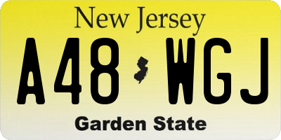 NJ license plate A48WGJ