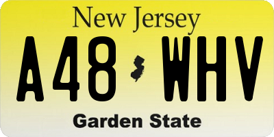 NJ license plate A48WHV