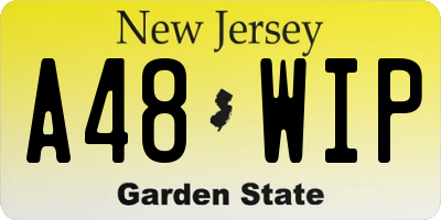 NJ license plate A48WIP