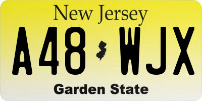 NJ license plate A48WJX