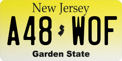 NJ license plate A48WOF