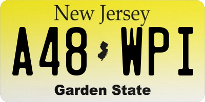 NJ license plate A48WPI