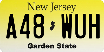 NJ license plate A48WUH