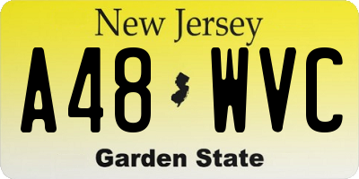 NJ license plate A48WVC