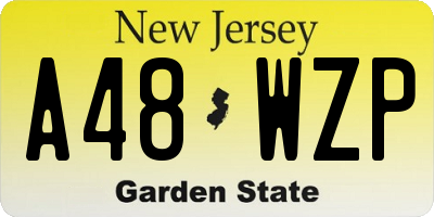 NJ license plate A48WZP