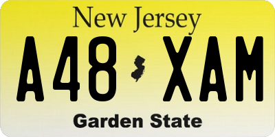 NJ license plate A48XAM