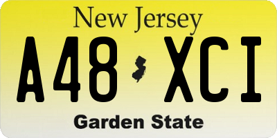 NJ license plate A48XCI