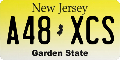 NJ license plate A48XCS