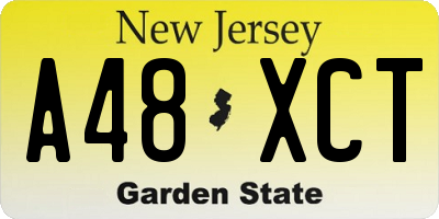 NJ license plate A48XCT