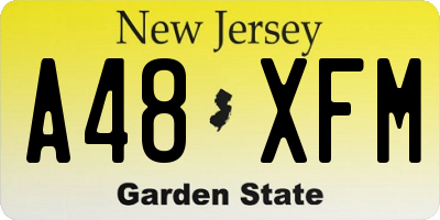 NJ license plate A48XFM