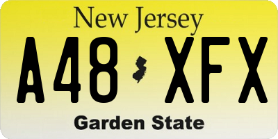 NJ license plate A48XFX