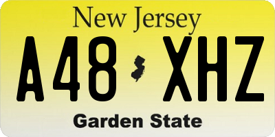NJ license plate A48XHZ