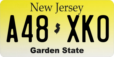 NJ license plate A48XKO