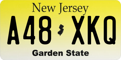 NJ license plate A48XKQ