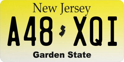 NJ license plate A48XQI