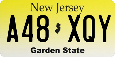 NJ license plate A48XQY