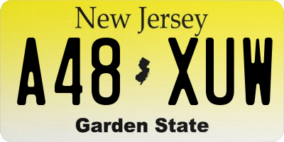 NJ license plate A48XUW