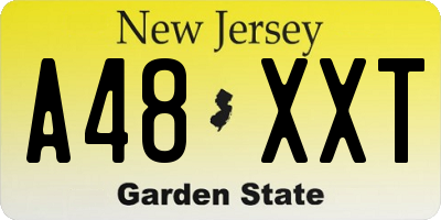 NJ license plate A48XXT