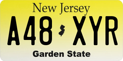 NJ license plate A48XYR