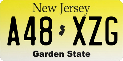 NJ license plate A48XZG