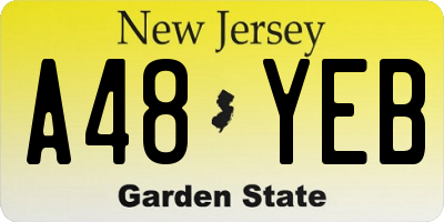 NJ license plate A48YEB