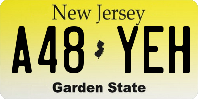 NJ license plate A48YEH