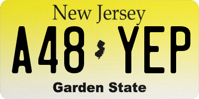 NJ license plate A48YEP