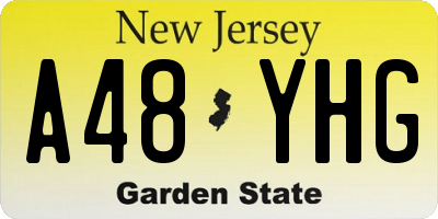 NJ license plate A48YHG