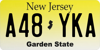 NJ license plate A48YKA