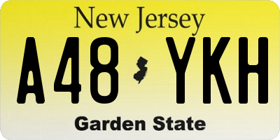 NJ license plate A48YKH