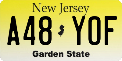 NJ license plate A48YOF