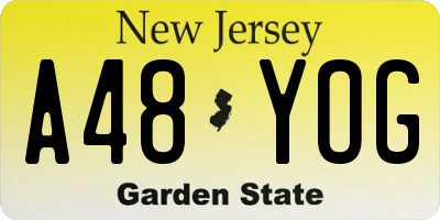 NJ license plate A48YOG