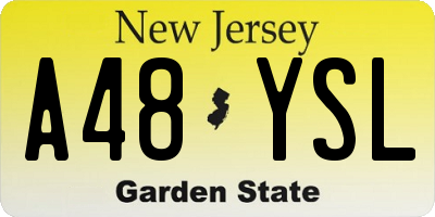 NJ license plate A48YSL