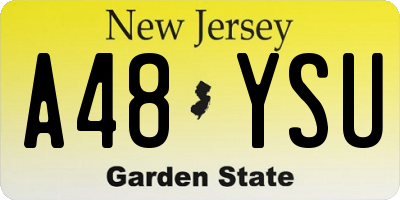NJ license plate A48YSU