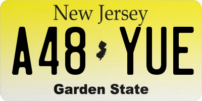 NJ license plate A48YUE