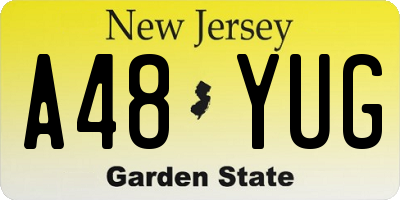 NJ license plate A48YUG