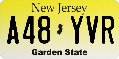 NJ license plate A48YVR