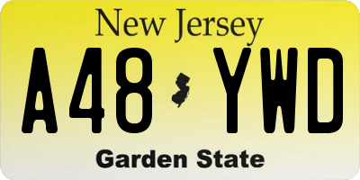 NJ license plate A48YWD