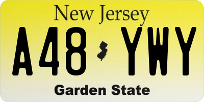 NJ license plate A48YWY