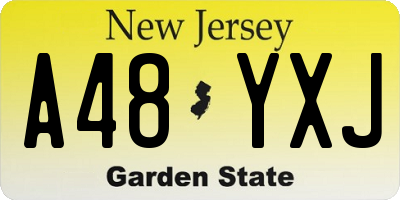NJ license plate A48YXJ