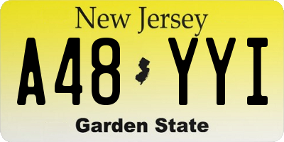 NJ license plate A48YYI