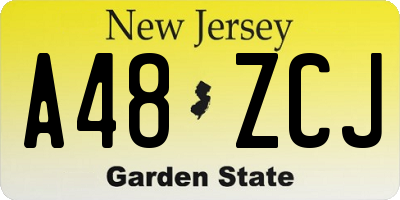 NJ license plate A48ZCJ