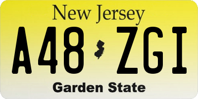 NJ license plate A48ZGI